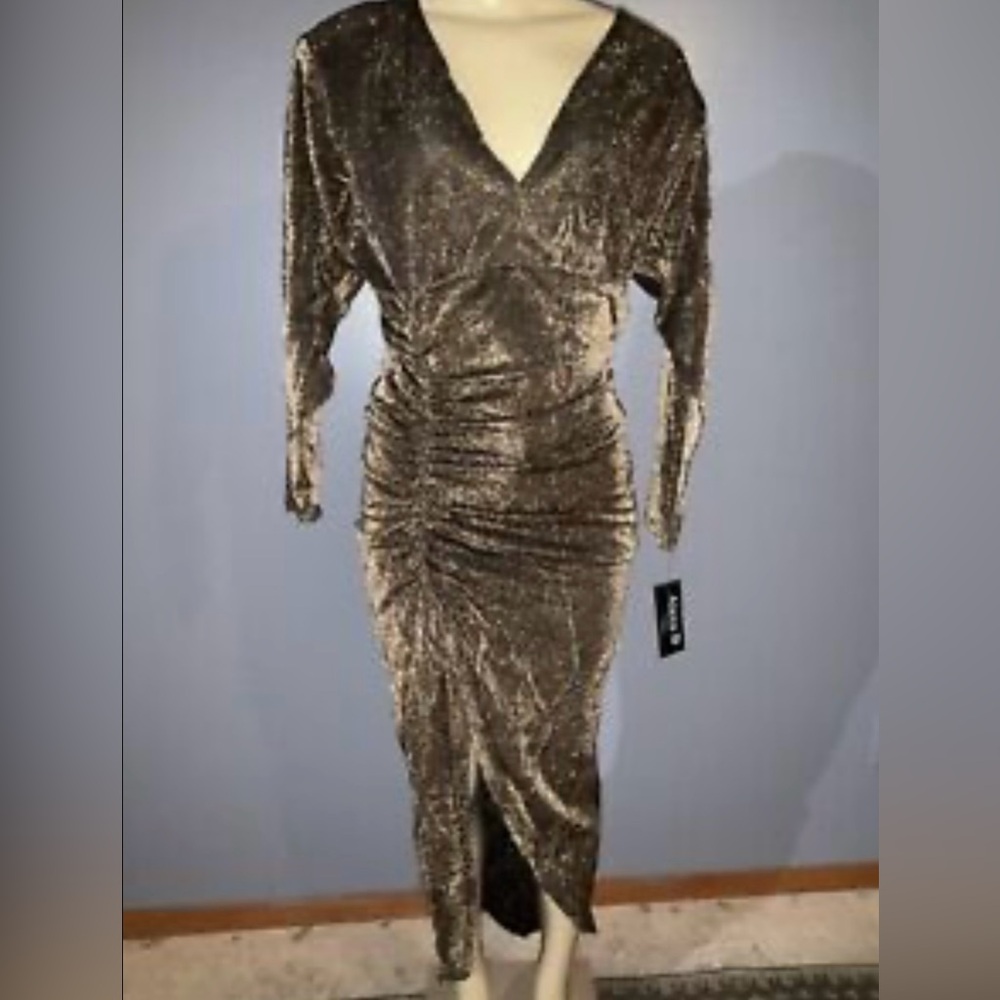 Alexa B Nights gold mesh glam dress